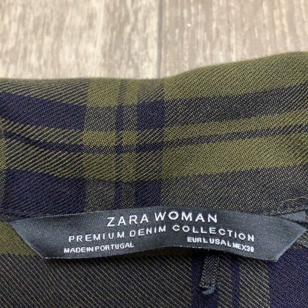 Zara Womens Button Up Plaid Shirt Jacket - Picture 4 of 6